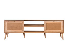 Hanah Home Soporte TV Jüt 180 cm, Roble, Tablero de Partículas Melamina, 180x55x41 cm